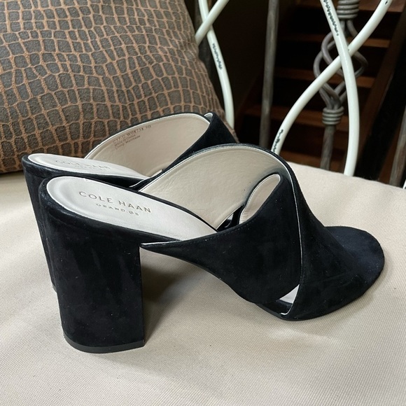 Cole Haan Gabby Suede Heeled Sandal Black Size 9 - Picture 5 of 11
